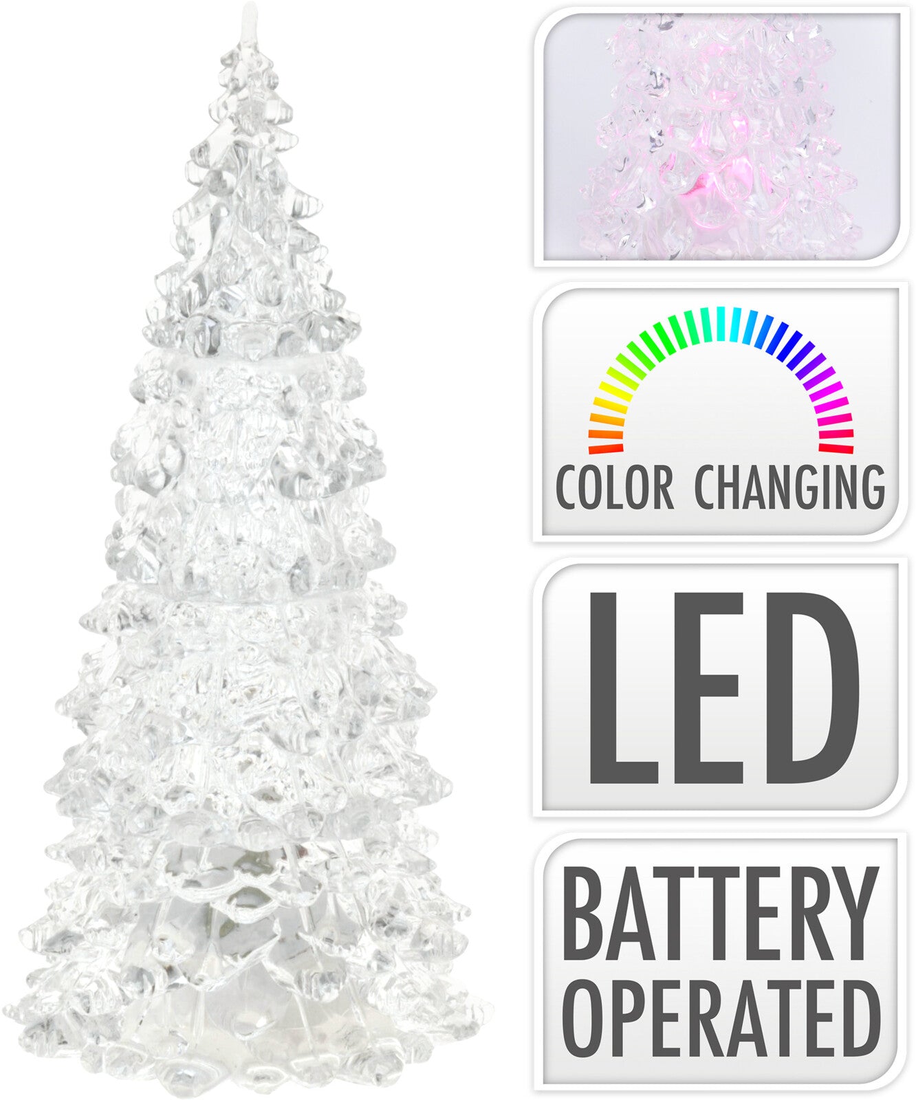 ALBERO ACRILICO 12CM LED CON GIOCHI DI LUCE