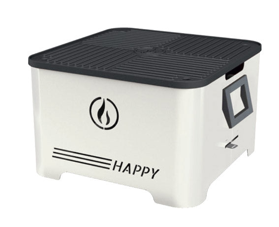BARBECUE A PELLET DA TAVOLO PORTATILE HAPPY BIANCO 35X35X23CM