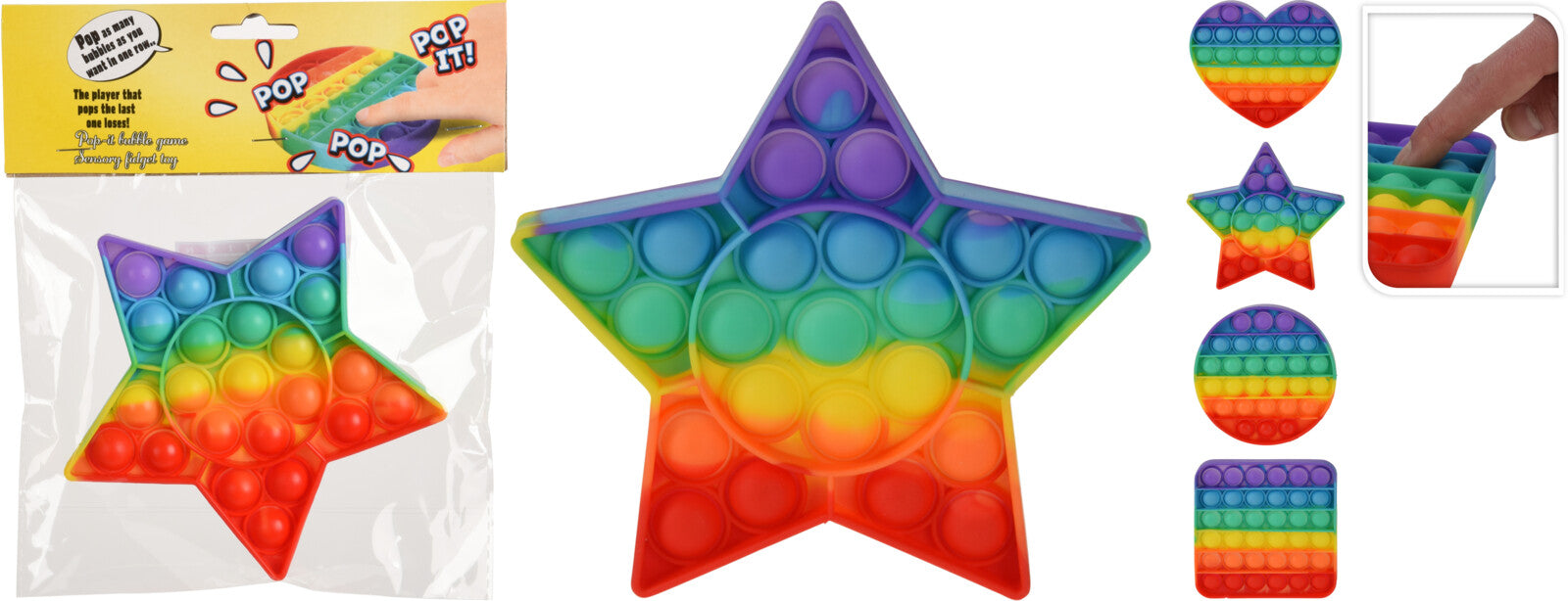 POP IT ANTISTRESS IN SILICONE 13CM FORME ASSORTITE