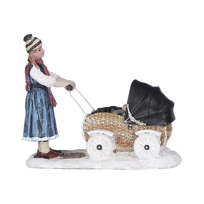DONNA CON CARROZZINA - L8XW4,5XH7,5 - IN RESINA