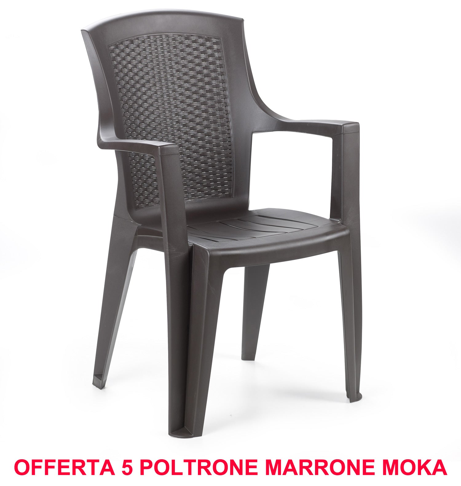OFFERTA 5 POLTRONE EDEN 60X62X89 CM MARRONE
