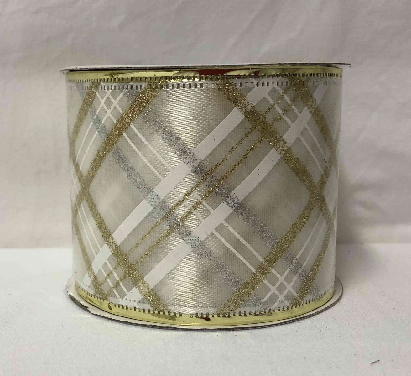NASTRO NATALIZIO 6,3X270CM BIANCO ORO ARGENTO