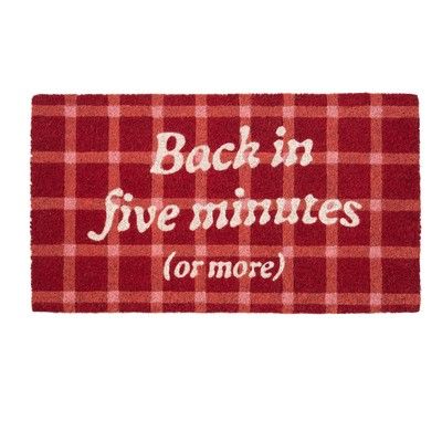 Zerbino Back in five minutes or more Rosso a Quadri Fisura