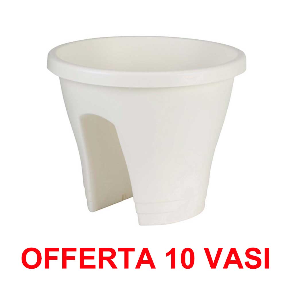 OFFERTA 10 VASO CORSICA FLOWER BRIDGE 30CM WHITE