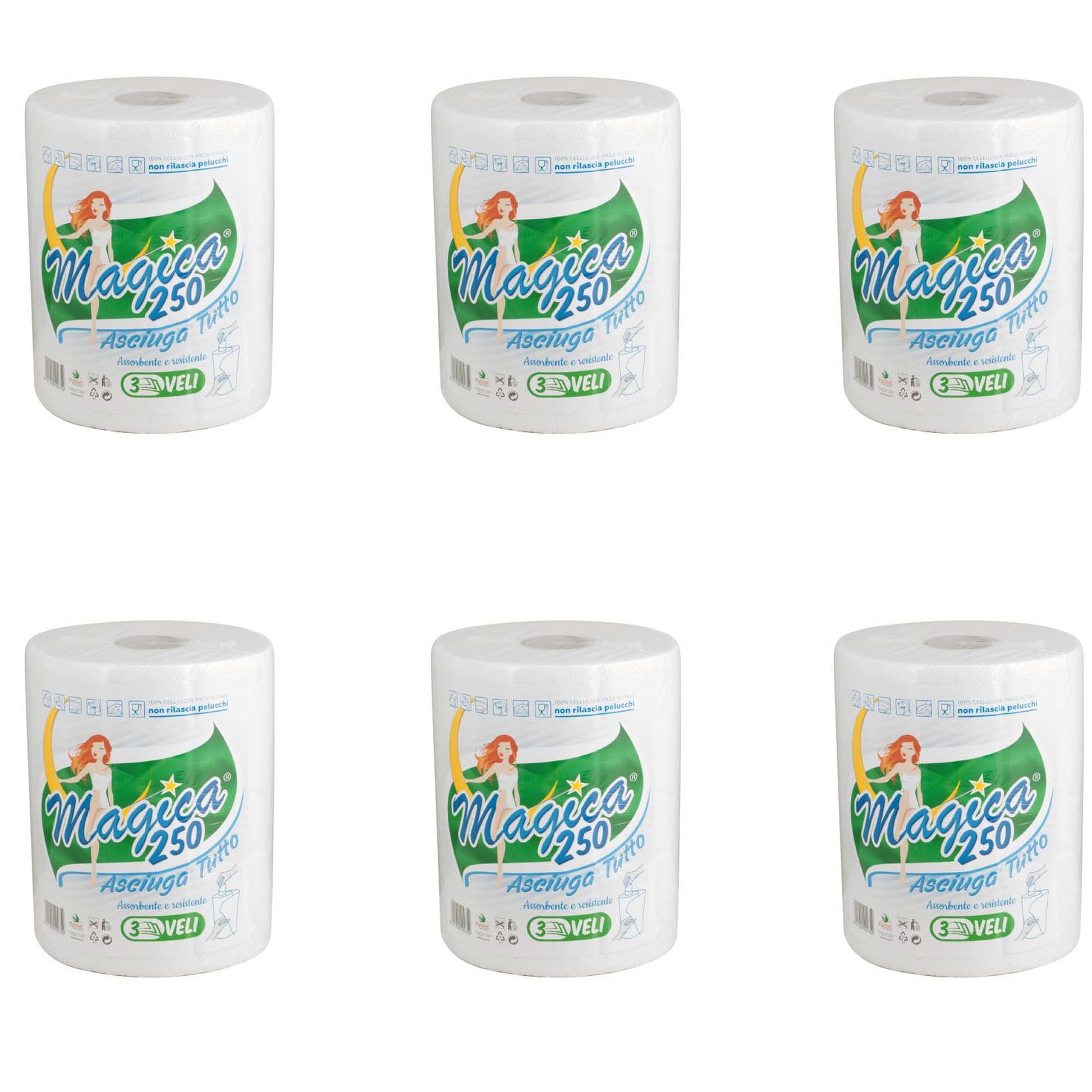 OFFERTA 6 CONFEZIONI DA 1 ROTOLO CAD ASCIUGATUTTO CUCINA MAGICA