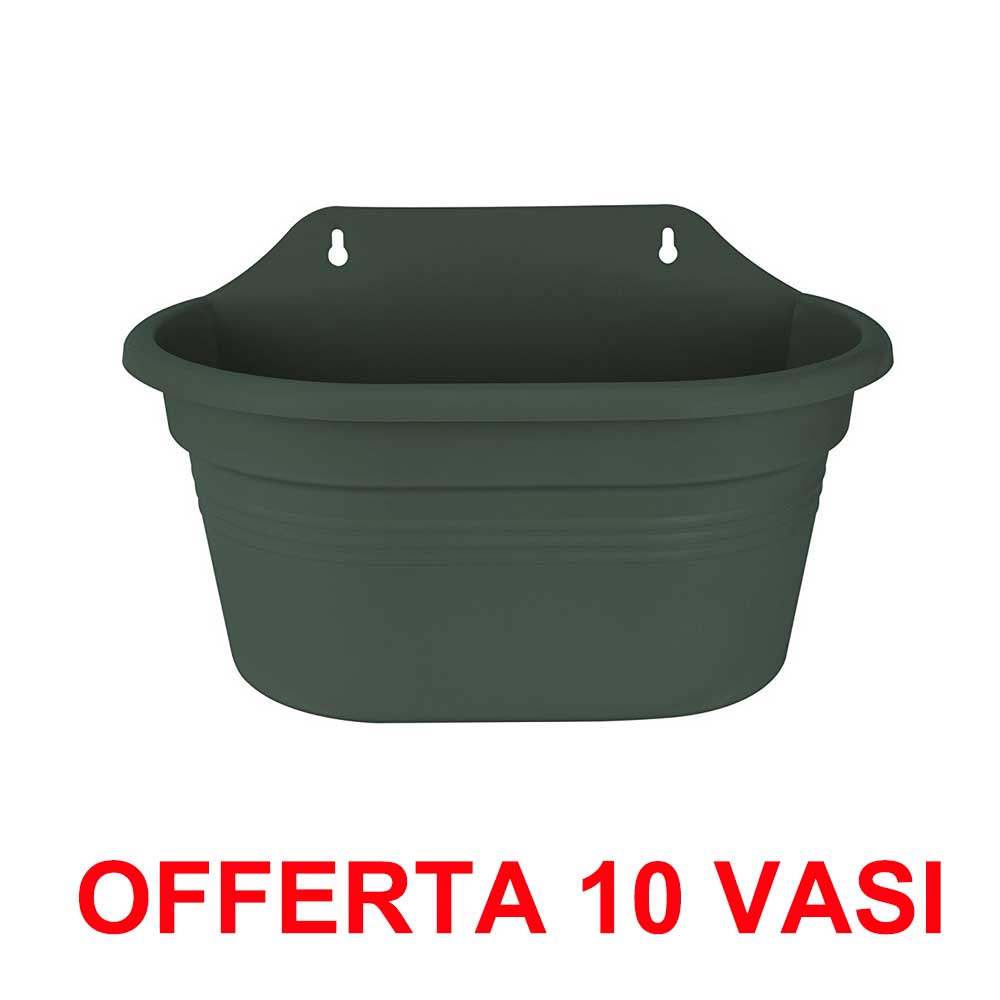 OFFERTA 10 VASO GREEN BASICS WALL BASKET 30CM VERDE