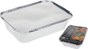 SET 4 VASCHETTE FORNO IN ALLUMINIO CON COPERCHIO 25.5X19X7CM