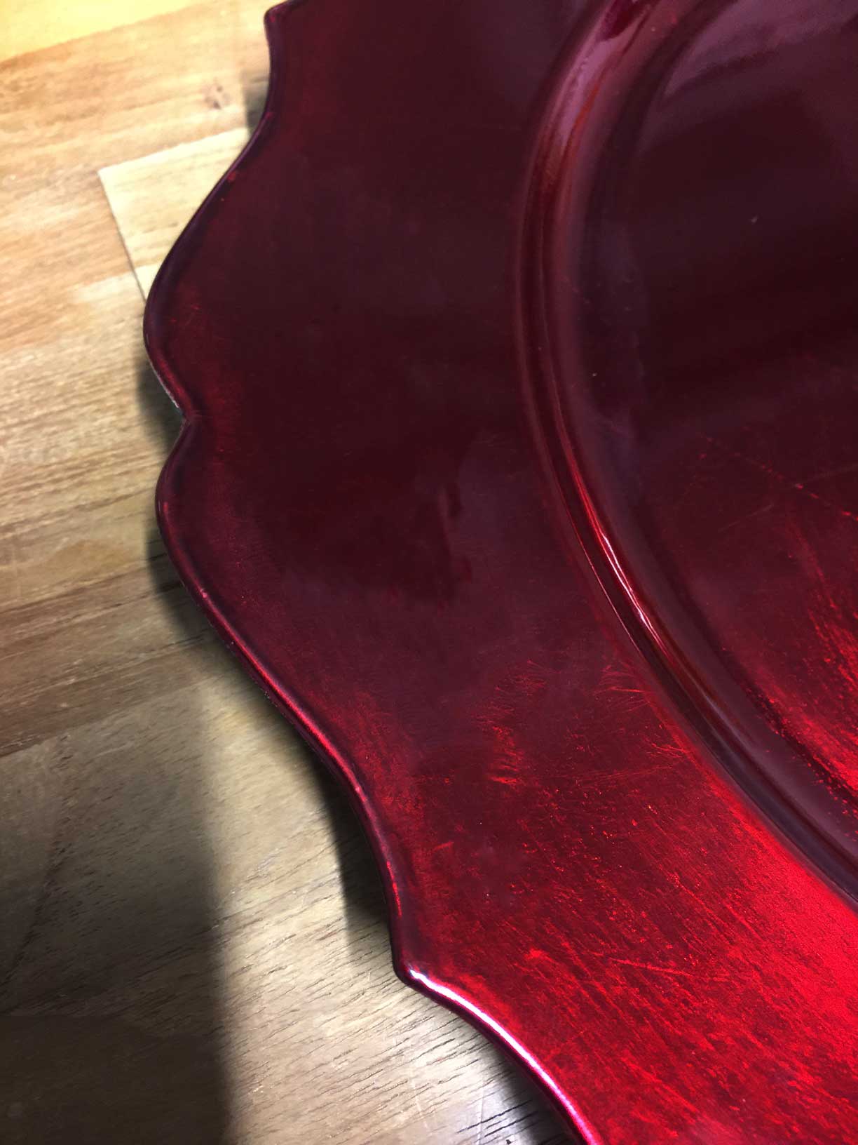 12 SOTTOPIATTI CIRCOLARI FIORE ROSSO 33CM