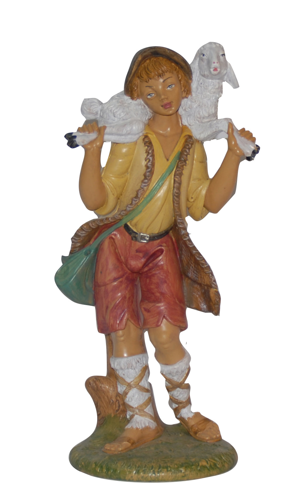 PASTORE CON PECORA SULLE SPALLE 30CM IN RESINA