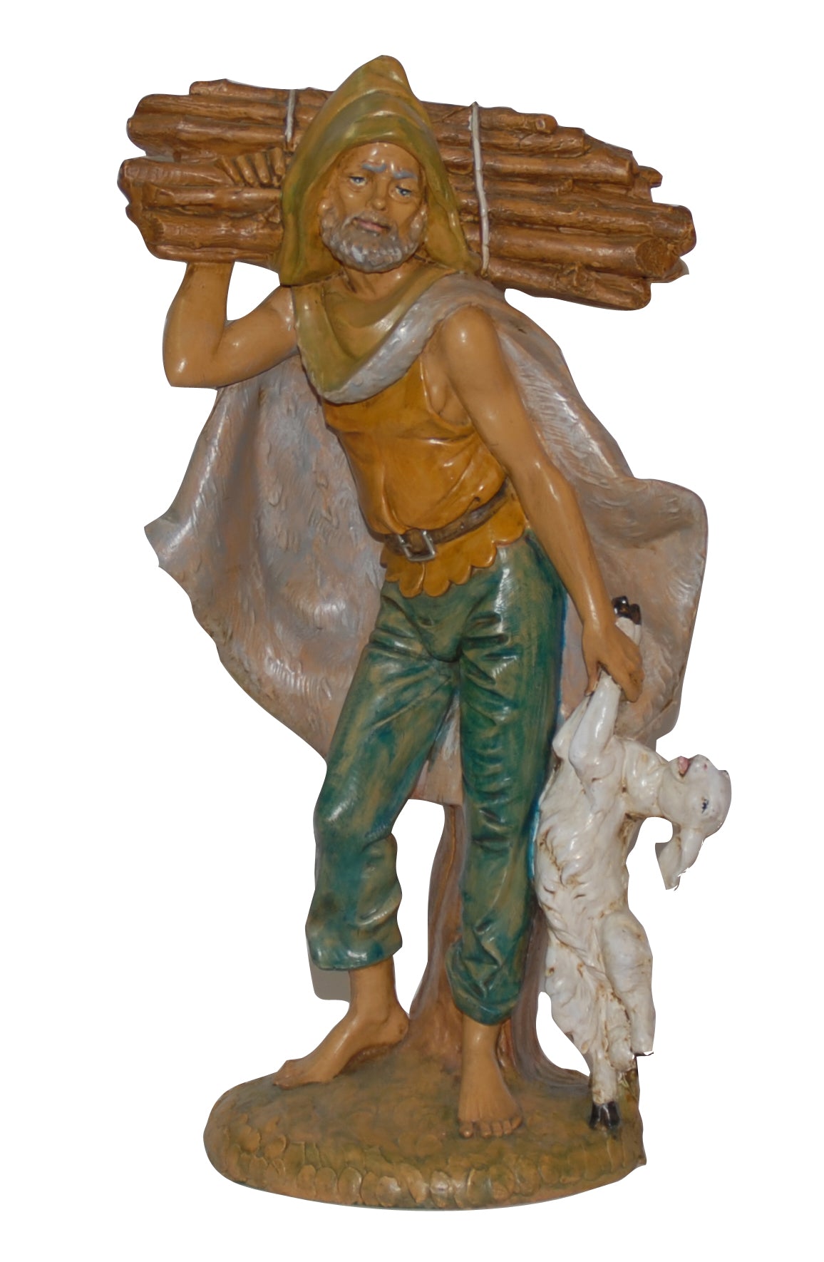 PASTORE CON LEGNA 30CM IN RESINA