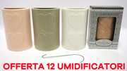 OFFERTA 12 UMIDIFICATORI CON CUORI DECORATI IN CERAMICA PER TERMOSIFONI