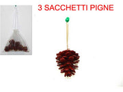 OFFERTA 3 SACCHETTI CON PIGNE 7CM ROSSE