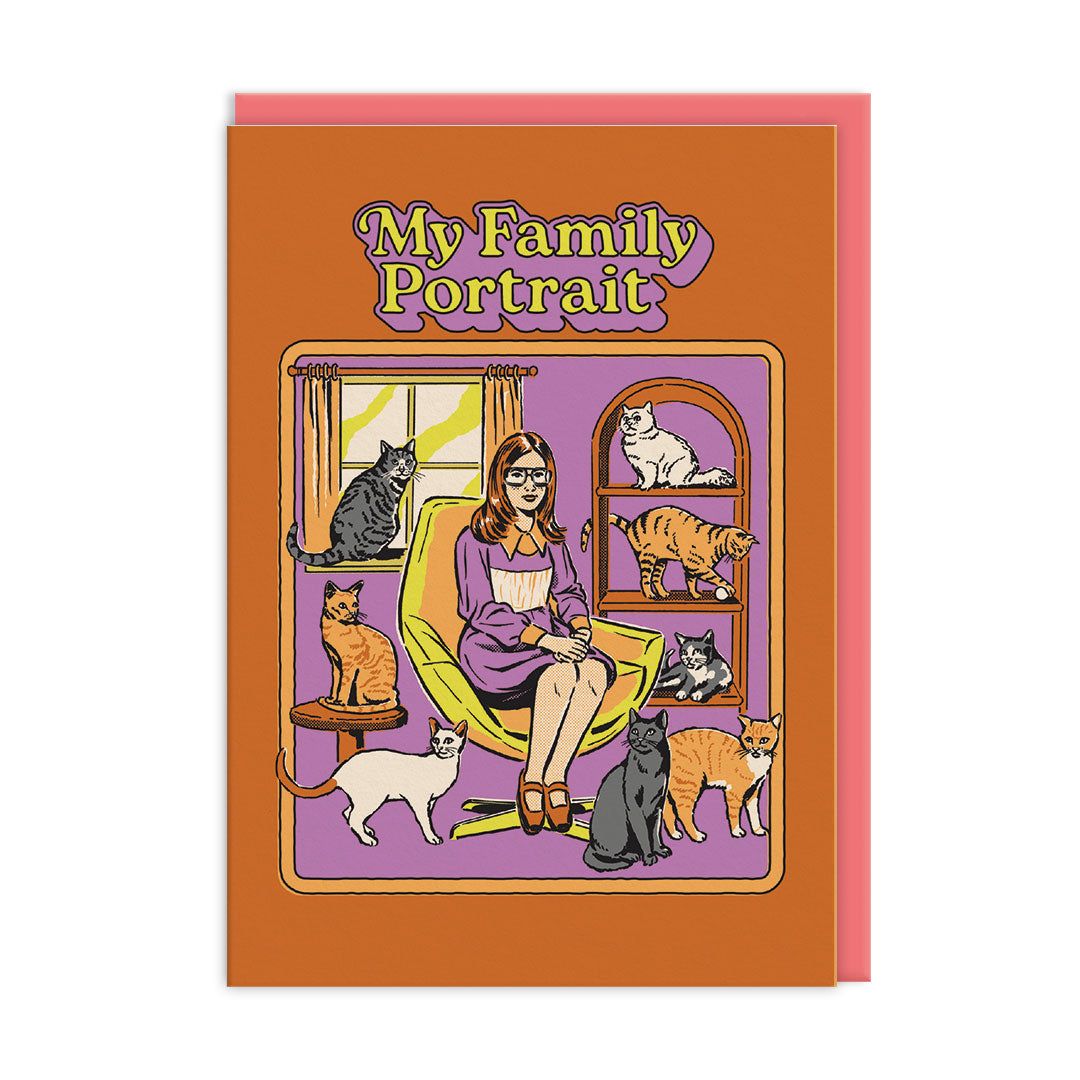 Ohh Deer Biglietto di auguri "Family Portrait" A6, corallo/arancione