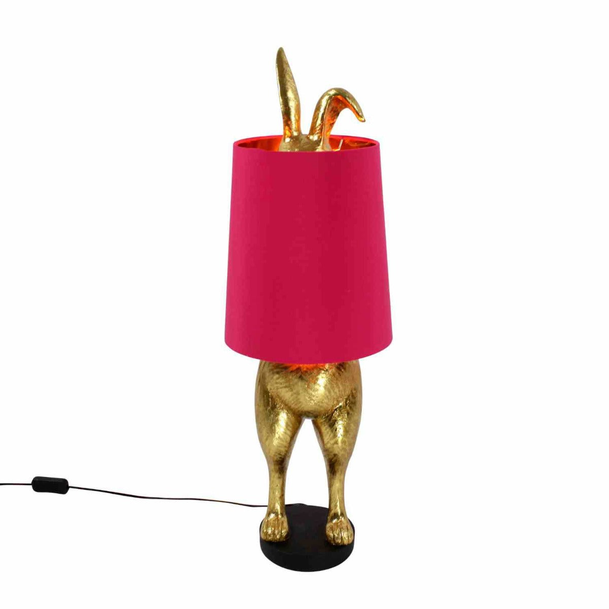 LAMPADA DA TAVOLO CONIGLIO 24X24X74CM ORO/ROSA