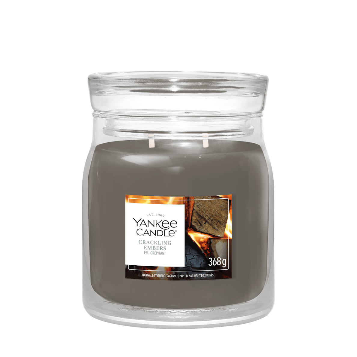 Candela Crackling Embers 368g Grigio Yankee Candle