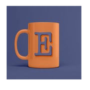 TAZZINA IN CERAMICA 12CL LETTERA E ORANGE MATT
