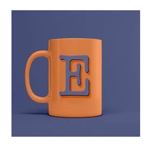 TAZZINA IN CERAMICA 12CL LETTERA E ORANGE MATT