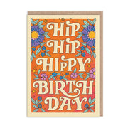 Ohh Deer Biglietto di auguri "Hip Hip Hippy Birthday" A6, arancione/multicolore
