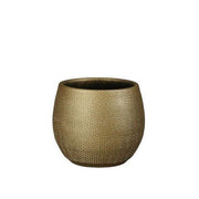 Mica Decorations Vaso Porto in terracotta 14 x 14 x 14 cm, oro metallizzato
