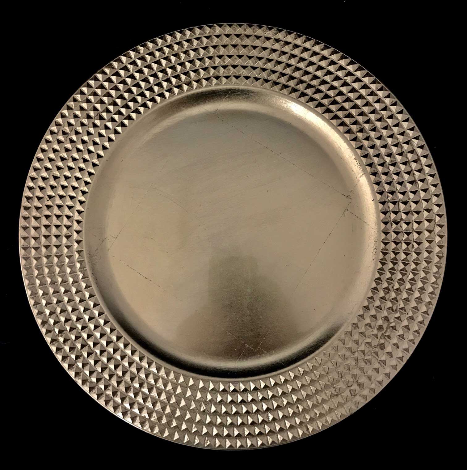 6 SOTTOPIATTI CIRCOLARI EFFETTO BORCHIE ORO 33CM