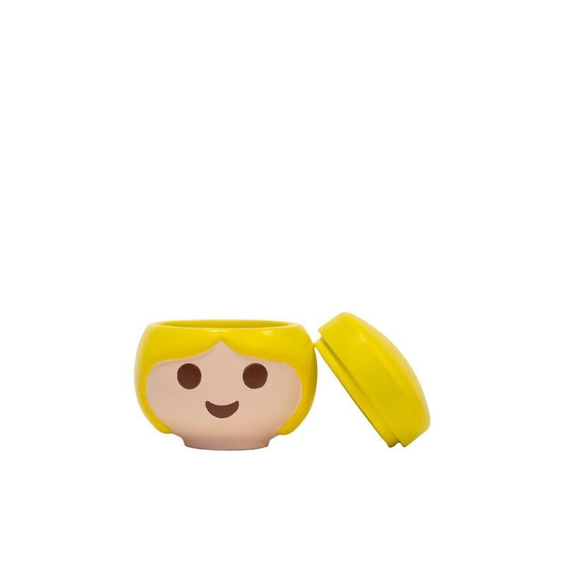 BLOGO Portaoggetti / Portagioie a Testa di Playmobil Donna - Giallo