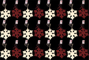 OFFERTA 24 FIOCCHI DI NEVE 8CM IN PANNO LENCI APPENDIBILI ASSORTITI