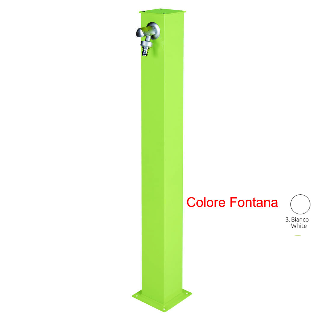 FONTANA IN ALLUMINIO QUADRATA BIANCO H85CM