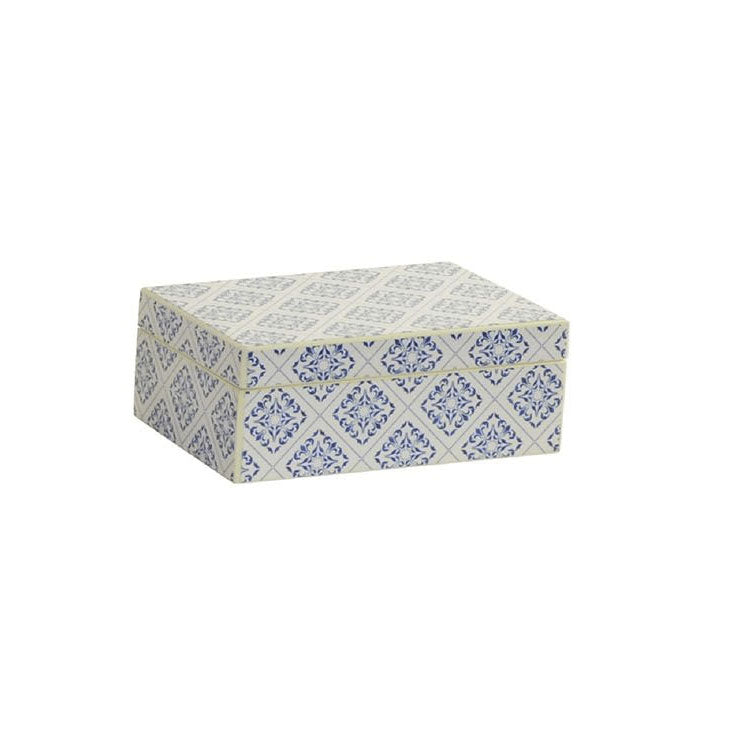 SCATOLA I IN LEGNO BLU LACCATO