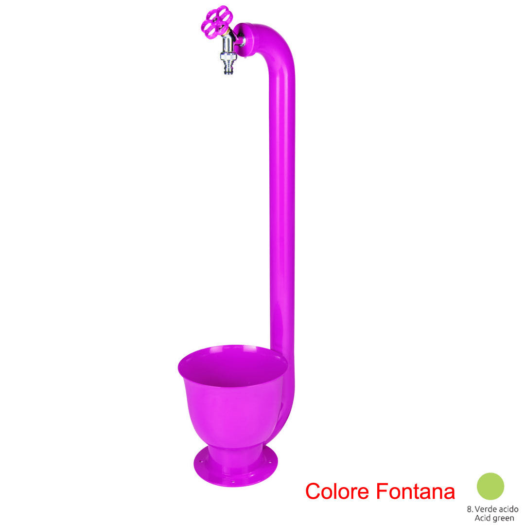 FONTANA CON VASCHETTA VERDE ACIDO H88CM