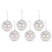 OFFERTA 6 PALLINE DI NATALE IN VETRO IRIDESCENTE 10CM