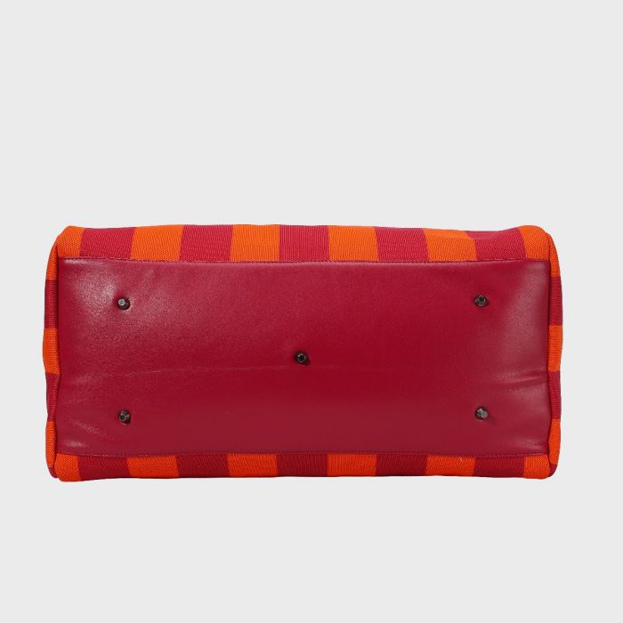 Borsa da Viaggio City Girl Travel Bag a Righe Rosso Arancione - immagine 5