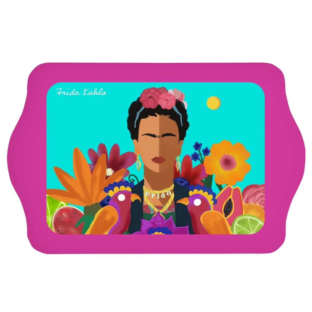 Vuotatasche Portaoggetti Frida Kahlo 14x21x1,8cm Fucsia Multicolore ENESCO