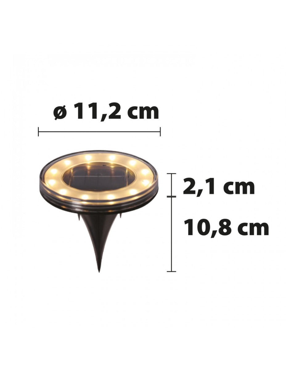 KIT 2 LUCI LAMPADE SOLARI TONDE DA GIARDINO