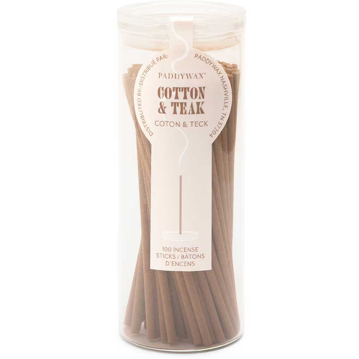 100 BASTONCINI DI INCENSO IN BARATTOLO FRAGRANZA COTTON & TEAK