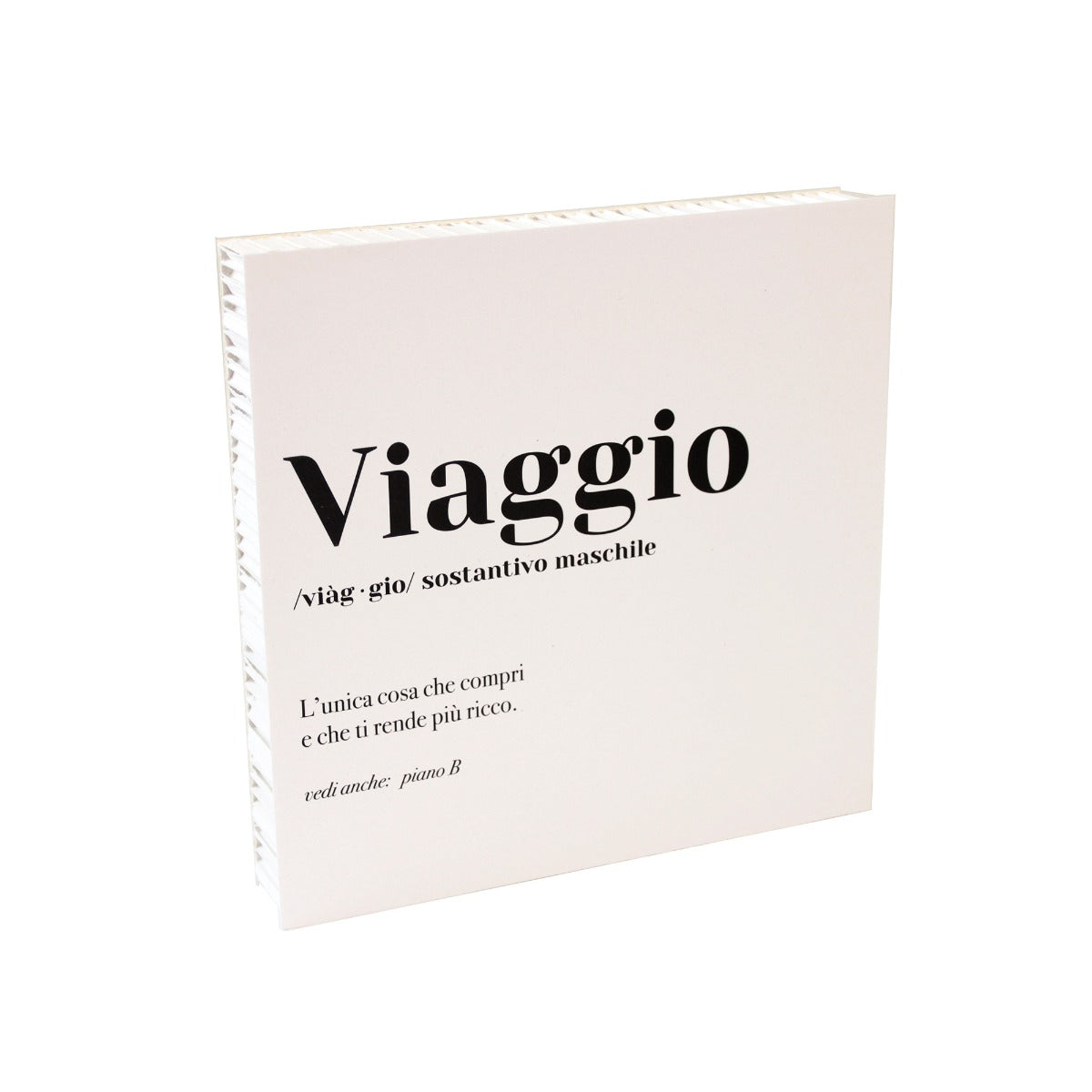 QUADRETTO CON SCRITTA VIAGGIO 20X20CM BIANCO