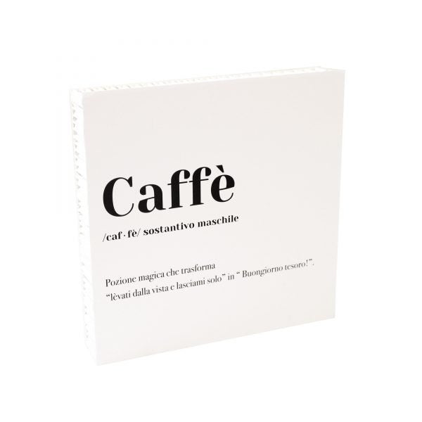 QUADRETTO DIZIONARIO CAFFE' 20X20XCM BIANCO