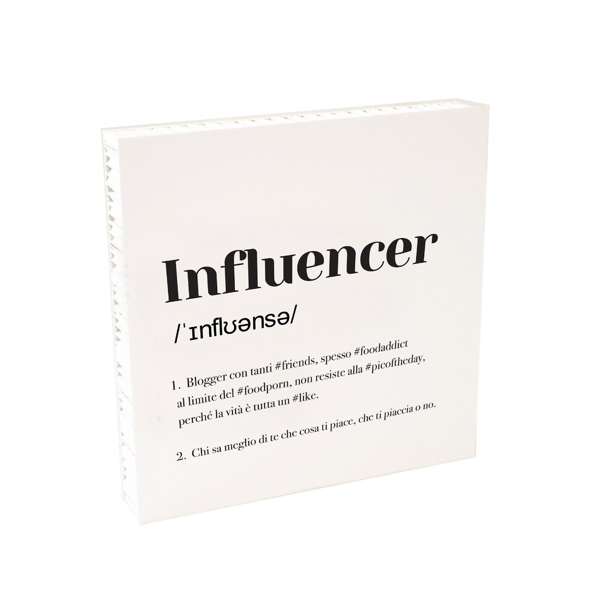 QUADRETTO DIZIONARIO INFLUENCER INGLESE 20X20X3 CM BIANCO