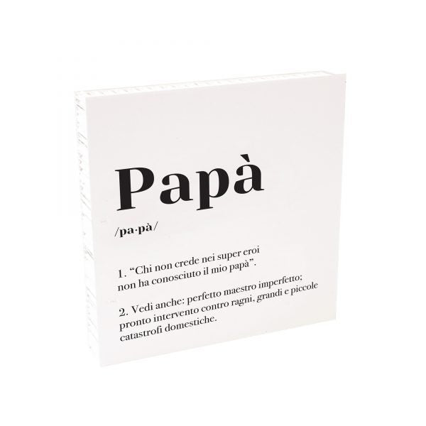 QUADRETTO DIZIONARIO PAPA' 20X20X3 CM BIANCO