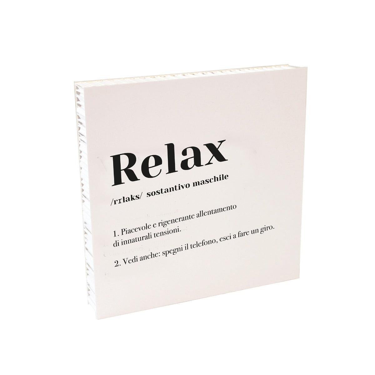 QUADRETTO CON SCRITTA RELAX 20X20CM BIANCO