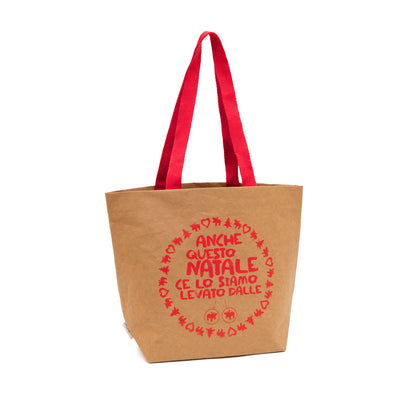 Borsa Easy bag Avana”Anche questo Natale ce lo siamo levato dalle palle” 44.5X17X33CM