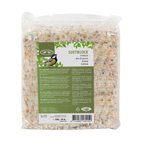 Blocco di Grasso Mangime Nutriente per Uccelli 300g