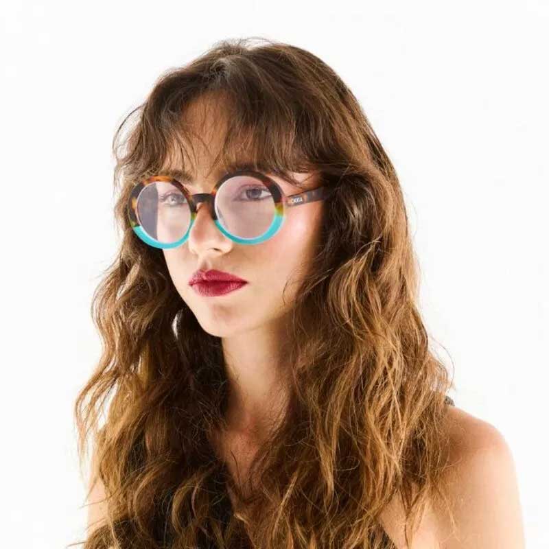 OCCHIALE DA LETTURA MODELLO LAURA COLORE HAVANA E BLU GRAD.+1.00 OKKIA