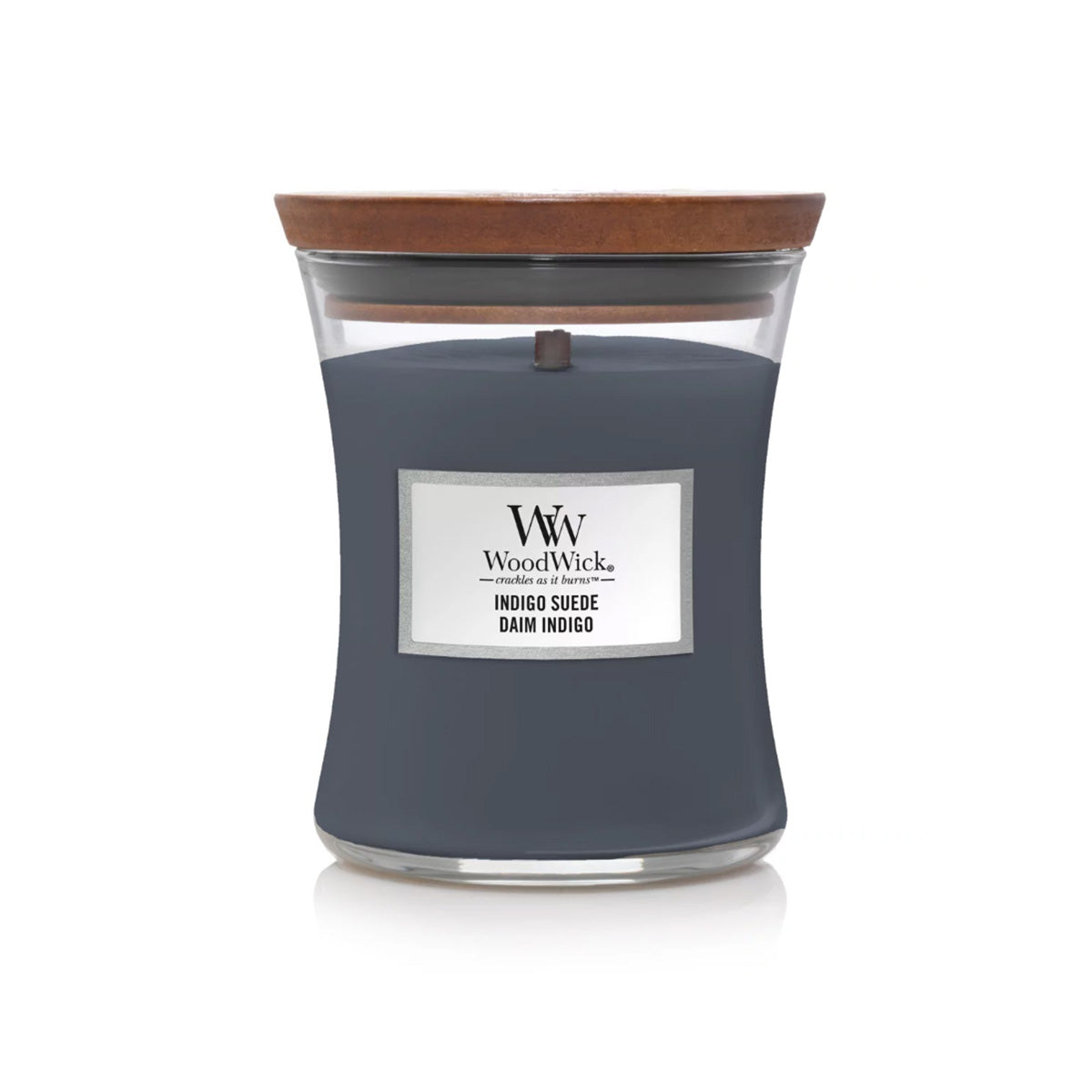 CANDELA CLESSIDRA MEDIA MEDIUM JAR INDIGO SUEDE