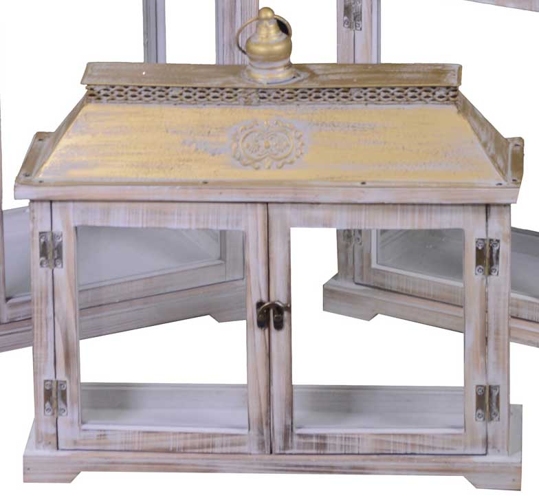 LANTERNA IN LEGNO NATURALE 44X13X41CM