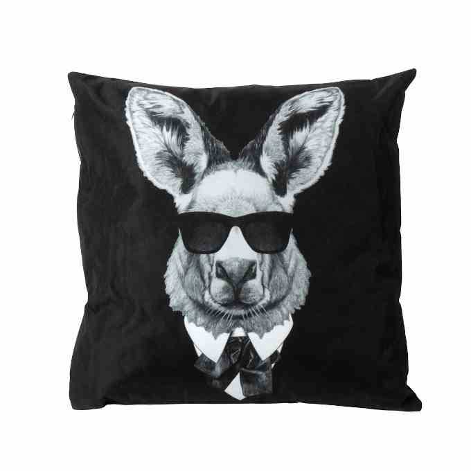 CUSCINO CANGURO BIANCO/NERO 45X45CM