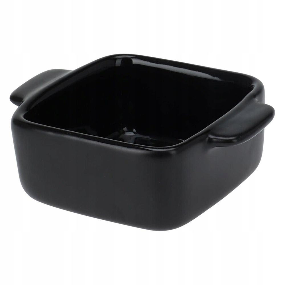 Cocottina quadrata in ceramica da forno 80 ml, 10x7x4cm, nero