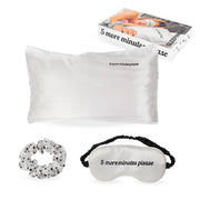 Fisura Kit sonno “5 more minutes” federa 50x70 cm + mascherina + scrunchie - bianco/nero
