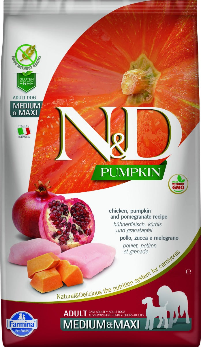 CROCCHETTE N&D PUMPKIN PER CANI ADULTI MEDIUM MAXI QUAGLIA E MELOGRANO 12 KG