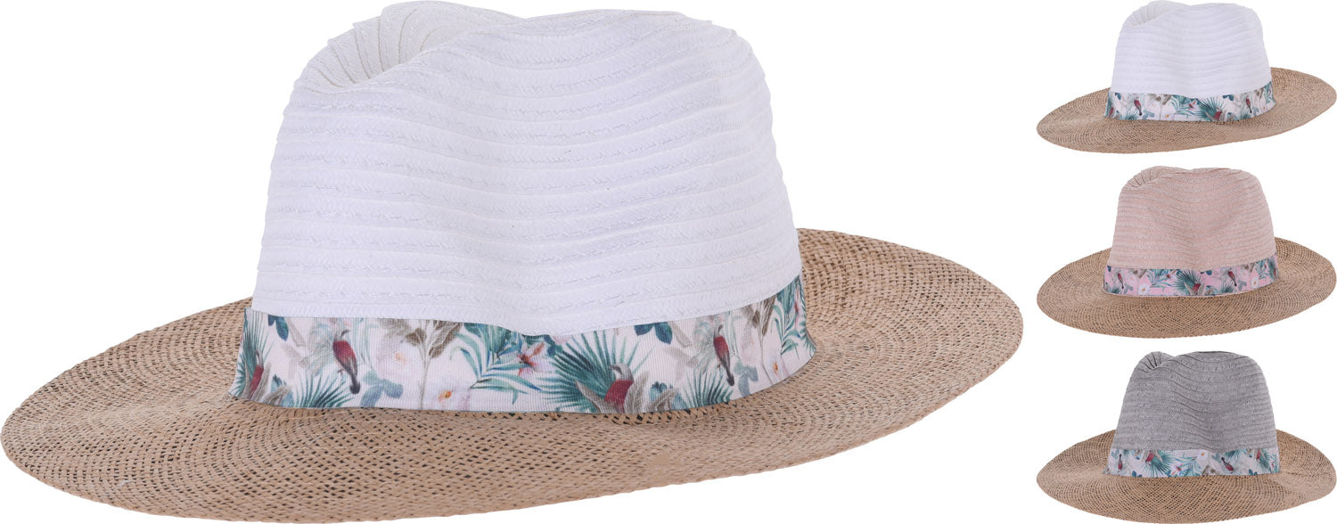 CAPPELLO DONNA IN PAGLIA TROPICAL COLORI ASSORTITI