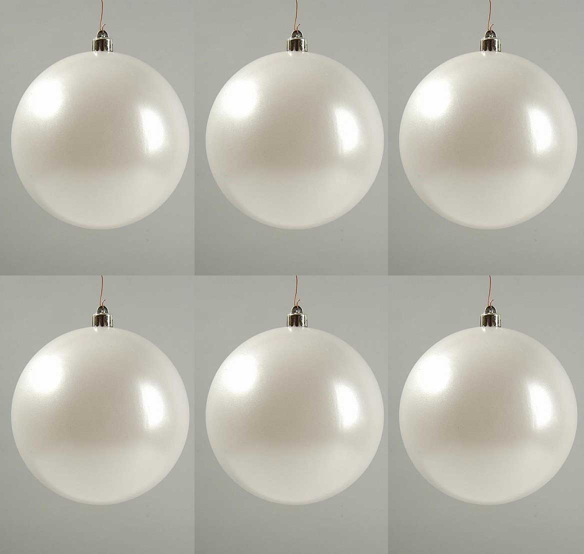 OFFERTA 6 PALLINE DI NATALE 15CM BIANCO INVERNO